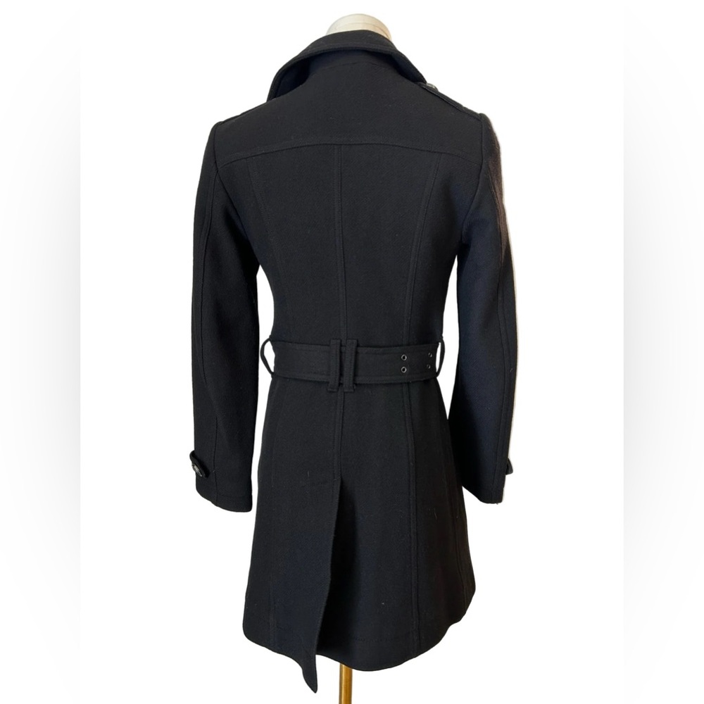 Burberry Brit black wool & cashmere belted coat, size 2 - Picture 4 of 5